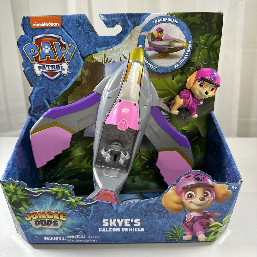 Nickelodeon Paw Patrol Jungle Pups Skye Falcon Vehicle Toy Jet New